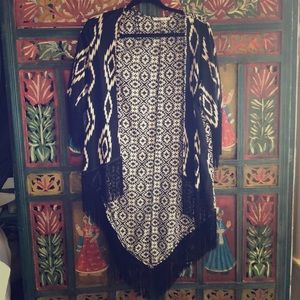 Aztec Boho Cover Up with Fringe